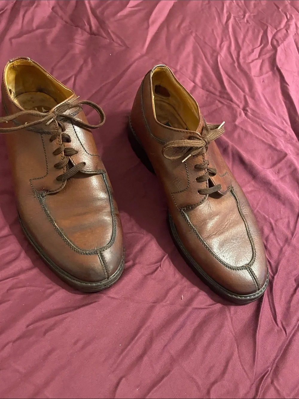 Ralph Lauren Country Brown Leather Lace-Up Oxford Shoes vintage 1980-1990s line